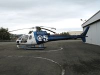 N110TV @ HWD - (CBS Eyewitness News) 5 1988 Aerospatiale AS350BA  at stormy Hayward Air Terminal, CA - by Steve Nation