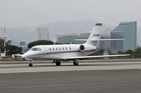 N338QS @ SMO - Cessna Citation Sovereign N338S begiining her take-off roll on RWY 21 on an overcast day departing for San Francisco International Airport (KSFO).