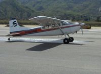 N185AW @ SZP - Cessna A 185F SKYWAGON, tri-blade prop, taxi to Runway 04 - by Doug Robertson