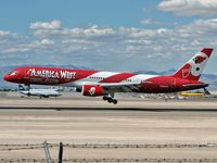 N908AW @ KLAS - America West Airlines - 'Arizona Cardinals' / 1989 Boeing 757-2G7
