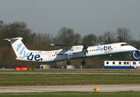 G-JEDN @ EGCC - Flybe Dash 8 on the up from 06L. - by Kevin Murphy