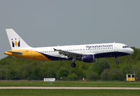 G-OZBJ @ EGCC - Monarch's Airbus drifting in on 06L. - by Kevin Murphy