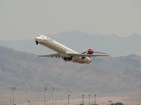 N902DA @ KLAS - Delta Airlines / 1994 Mcdonnell Douglas MD-90-30 - Departing RWY 25L - by SkyNevada - Brad Campbell