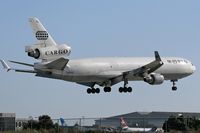 N276WA @ LAX - World Airways Cargo N276WA seconds from touchdown on RWY 24R. - by Dean Heald