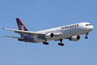 N585HA @ LAX - Hawaiian Airlines N585HA (FLT HAL10) from Honolulu Int'l (PHNL) on final approach to RWY 24L.