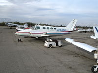 N660EM @ AJO - 1966 Cessna 411 (no prop blades) @ Corona Municipal Airport, CA - by Steve Nation