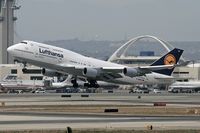D-ABVF @ LAX - Lufthansa D-ABVF (FLT DLH457) departing RWY 25R enroute to Frankfurt Main (EDDF). - by Dean Heald