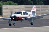 N4637W @ SMO - 1977 Rockwell International Commander 112TCA N4637W from Brackett Field (KPOC) landing on RWY 21 at Santa Monica Municipal Airport (KSMO) - Santa Monica, California. - by Dean Heald