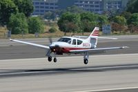 N4637W @ SMO - 1977 Rockwell International Commander 112TCA N4637W from Brackett Field (KPOC) landing on RWY 21 at Santa Monica Municipal Airport (KSMO) - Santa Monica, California. - by Dean Heald