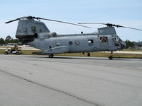 153380 @ WVI - CH-46F YP-06 of HMM-163 with missle warning system boxes @ Watsonville Municipal Airport, CA - by Steve Nation