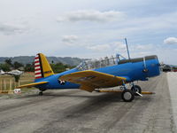 N65364 @ WVI - Convair BT-15 in USAAC blue/yellow cs as 42-90259 @ Watsonville Municipal Airport, CA - by Steve Nation