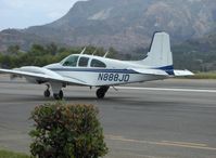 N888JD @ SZP - 1968 Beech E95 TRAVEL AIR, two Lycoming IO-360s 180 Hp, taxi to Runway 22 - by Doug Robertson