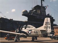 N289RD - 28C at Allegheny Dock boarding the USS Lexington - by Pat Clark