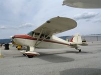 N5712D @ WVI - Showtime ready 1956 Piper PA-22-150 @ Watsonville Municipal Airport, CA - by Steve Nation