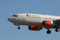 LN-RNN @ BRU - descending to rwy 25L