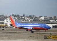 N389SW @ SAN - Southwest 737-3H4 in new colors taxying @ San Diego, CA - by Steve Nation