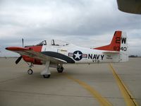 N6255 @ MER - North American T-28B 2W/340 BuAer 138340 in poor weather @ Castle AFB, CA - by Steve Nation