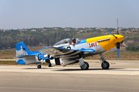 N51TK @ CMA - North American P-51D taxiing at Camarillo Airport (CMA). - by Dean Heald