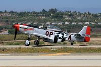 N44727 @ CMA - 1944 North American P-51D N44727 'Man O'War' taxiing prior to her performance at the 2006 EAA Camarillo Airshow. - by Dean Heald