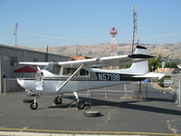 N5719B @ RHV - Straight-tailed 1956 Cessna 182 minus engine @ Reid-Hillview Airport (San Jose), CA - by Steve Nation
