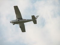N3511F @ N74 - Flying over the Nittany Antique Tractor Show - by Sam Andrews