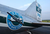 N101KC @ DAN - 1943 Douglas DC3C  with TCM markings for airshow tour,coming from a past weekend tour in Norfolk Va . - by Richard T Davis