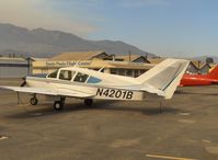 N4201B @ SZP - 1975 Bellanca 17-30A SUPER VIKING, Continental IO-520-K 300 Hp, Los Padres Mountains fire smoke in background, burning since 4 Sept. - by Doug Robertson