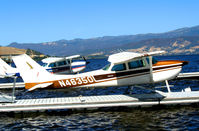 N46350 - Phoenix Flying Club 1968 Cessna 172K moored at Skylark Shores Motel, Lakeport, CA for 2006 Clear Lake Splash-in - by Steve Nation