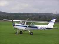 G-BOYB @ EGSP - Cessna 152 at Sibson - by Simon Palmer
