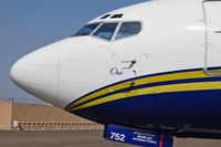 N752MA @ LAX - Close-up of the nose of Miami Air International N752MA Osa while parked on the ramp at LAX. - by Dean Heald