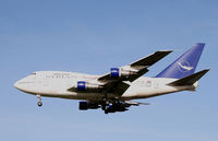 YK-AHA @ LHR - YK-AHA  Boeing 747SP-94  Syrianair arriving runway 27R - by Mark Giddens