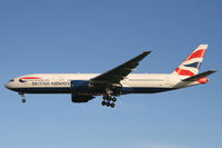G-YMMH @ LHR - British Airways Boeing 777 arriving 27R Heathrow - by Mark Giddens