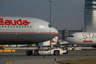 OE-LAX @ VIE - Lauda Air Boeing 767-300 together with sistership OE-LAT - by Yakfreak - VAP