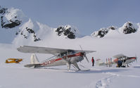 N2438K - On skiis up on a glacier in alaska - by pete