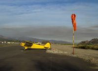 N88091 @ SZP - 1946 Piper J3C-65 CUB, Continental C85 85 Hp upgrade, mountain fire smoke in distance - by Doug Robertson