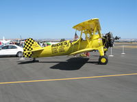 N4768V @ PRB - Leaving the cool Oceano coast for 100 plus degree temps this Boeing E75 Stearman is giving rides during airshow @ Paso Robles, CA - by Steve Nation
