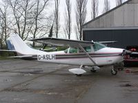 G-ASLH @ EGSN - Cessna 182F at Bourn airfield - by Simon Palmer
