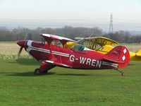 G-WREN @ EGSP - Pitts S-2A taxiing out at Sibson - by Simon Palmer
