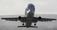 F-GSTB @ EGNR - Beluga #2 departing the Airbus factory at Hawarden. - by Steve Hambleton