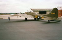F-AZDX @ EGCD - B17 Flying Fortress - Woodford Air Show 1989 (Scanned) - by David Burrell