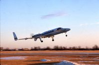N80KM @ DPA - Beech Starship taking off at sunset.  K-Mart's plane.