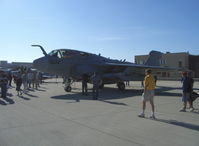 161349 @ NTD - Grumman EA-6B PROWLER electronic countermeasures aircraft, two P&W J52-P-8A Turbojets 9,300 lb st each. Note forward projection in-flight refueling nozzle, array of special electronic detection and jamming devices, in fuselage pods & wing strongpoints - by Doug Robertson