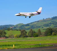 N823PM @ O69 - TBN Group 2003 Cessna 550 gear-up and leaving @ Petaluma, CA - by Steve Nation