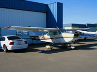 N84397 @ O69 - 1969 Cessna 172K tucked between cars @ Petaluma, CA - by Steve Nation