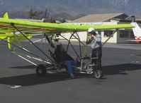 UNKNOWN @ SZP - M-Squared BREESE 2 Ultralight, Rotax 503 2 cylinder two-stroke 52 Hp, preflight-donning helmets - by Doug Robertson