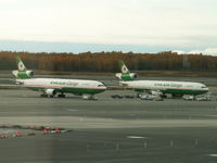 B-16107 @ ANC - MD-11F/EVA Airways/Anchorage--with B-16113 alongside - by Ian Woodcock