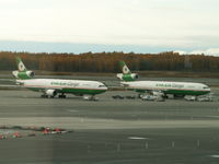 B-16107 @ ANC - MD-11F/EVA Airways/Anchorage--with B-16113 alongside