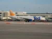 N441UA @ DEN - Ted A320 on Bravo November westbound.