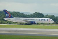 G-FJEB @ EGCC - Flyjet - Taking Off - by David Burrell