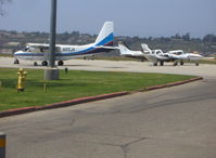 N2182L @ CMA - 1976 Beech 95-B55 BARON, two Continental IO-470-L 260 Hp each, Military T42/T42A COCHISE built under same ATC 3A16 - by Doug Robertson